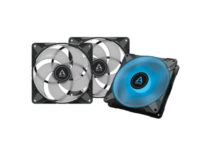 ARCTIC P14 PWM PST RGB 0dB (3 Pack) - Case Fan, 140 mm PWM Optimised for Static Pressure, Semi-Passive: 0-1900 RPM - Black Model ACFAN00255A