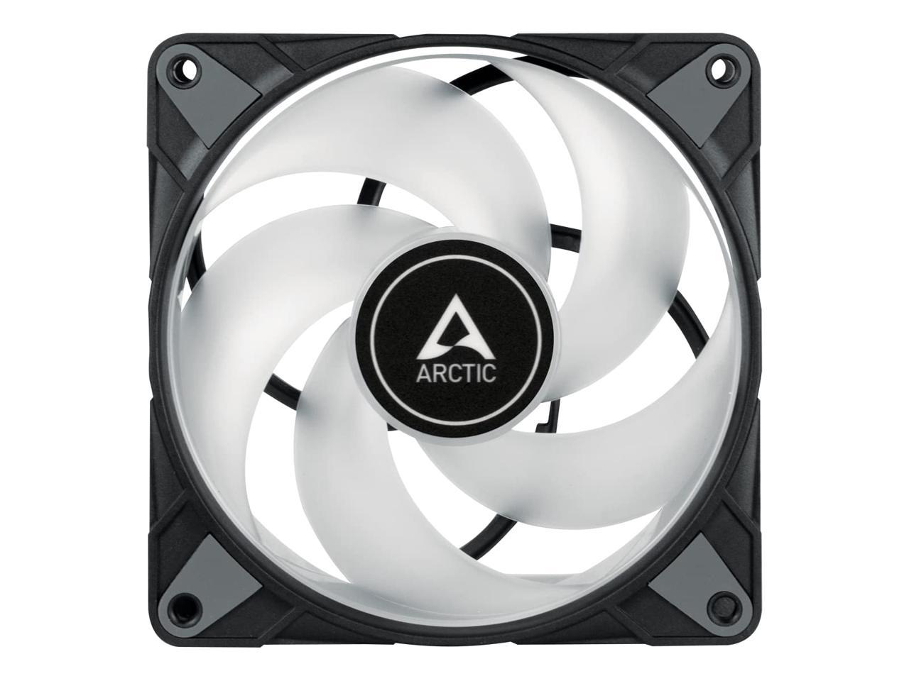 ARCTIC P14 PWM PST A-RGB 0dB (3 Pack) - Case Fan, 140 mm PWM, Optimised for Static Pressure, Semi-Passive: 0-1900 RPM, 5V 3 Pin A-RGB LED - Black Model ACFAN00257A