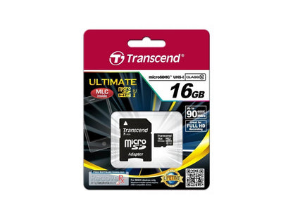Transcend 16GB Ultimate Micro SDHC Class 10 UHS-I 90MB\Sec Memory Card Model TS16GUSDHC10U1