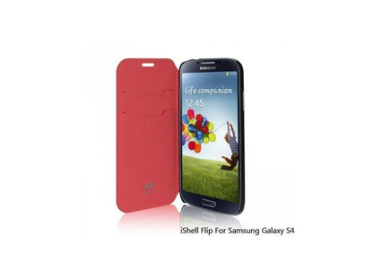 Shield Flip Case for Samsung Galaxy S4 with Sleep & Wake Function, Credit Card Slots and Kick Stand. Color Red Model FL-SAM-S4-RED