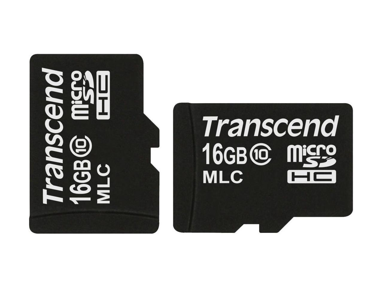 Transcend 16GB MicroSDHC Class 10 Memory Card Model TS16GUSDC10M