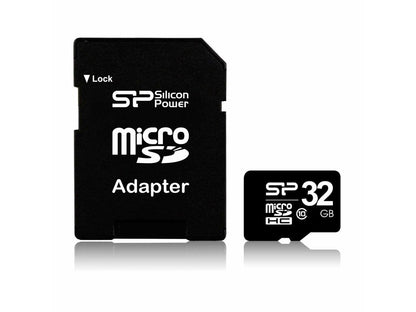 Silicon Power 32GB microSD Memory Card SDHC Class 10 w/ SD adapter Model SP032GBSTH010V10SP