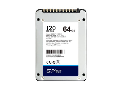 Silicon Power 64GB SSD-I20 2.5-inch IDE/PATA 9mm, Toshiba 19nm MLC Flash SSD Solid State Disk Model SP064GBSSDMMNI258T