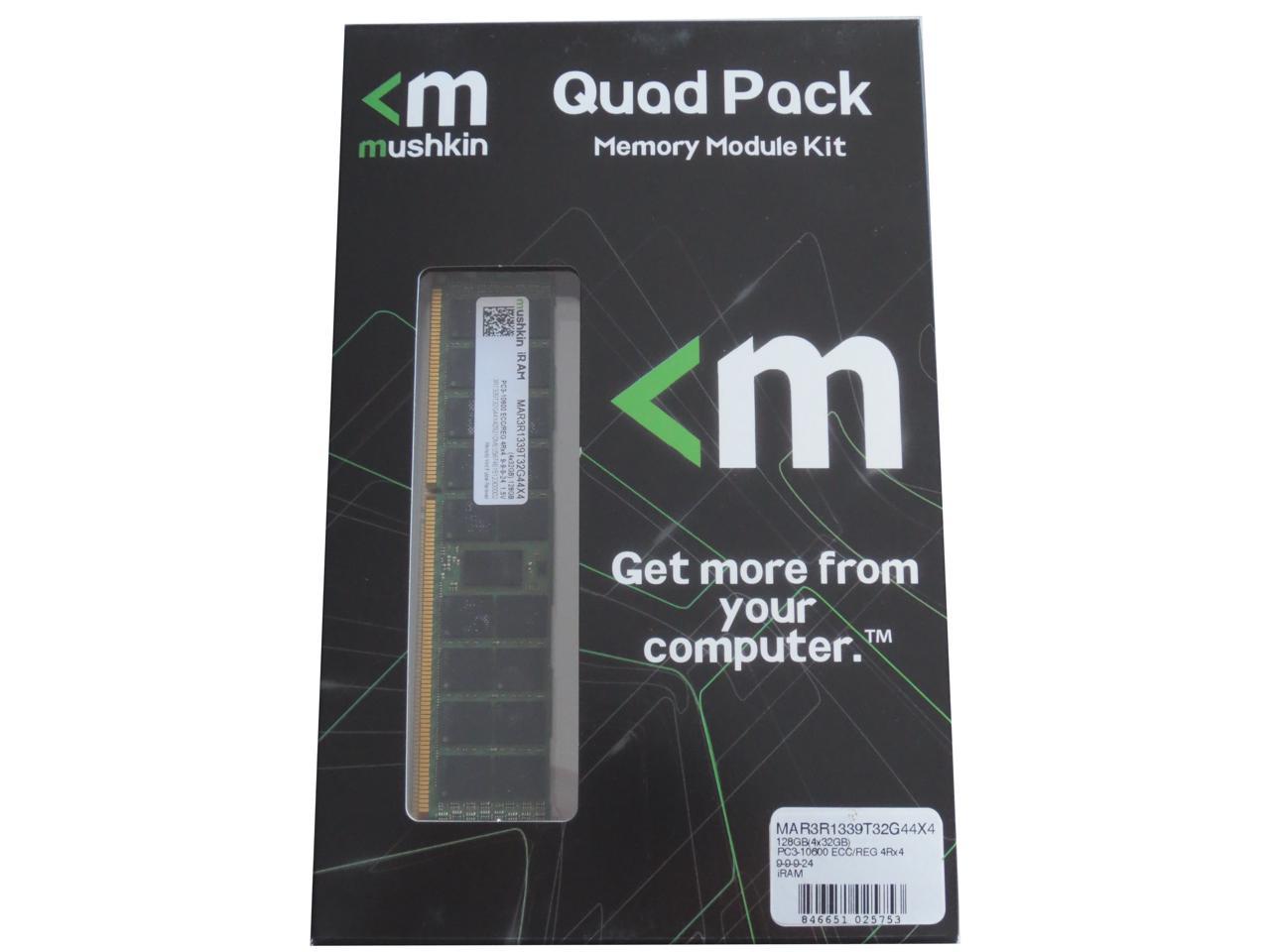 Mushkin 128GB (4x32GB) iram DDR3 PC3-10600 1333MHz ECC Registered 240-Pin Memory for Apple Model MAR3R1339T32G44X4