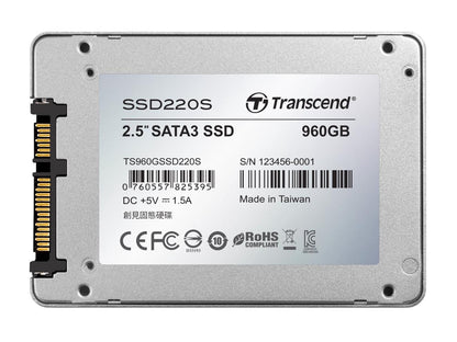 Transcend SSD220S 2.5" 960GB SATA III TLC Internal Solid State Drive (SSD) TS960GSSD220S