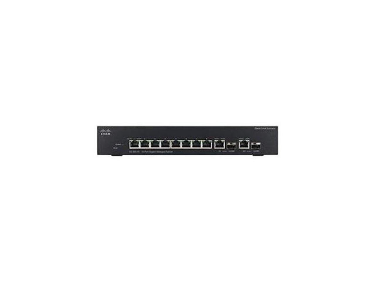 Cisco 10 Port Gigabit PoE 3 Layer Supported Managed Switch Model SG350-10MP-K9-NA