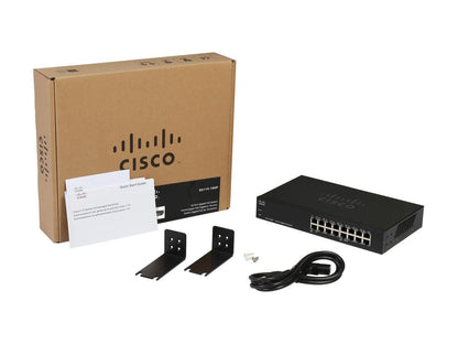 CISCO 16Port PoE 2 Layer Supported Unmanaged Gigabit Switch Model SG110-16HP-NA