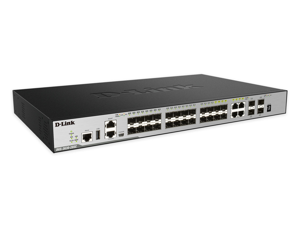 D-Link 28 Port Layer 3 Stackable Managed Gigabit Switch including 4 10GbE Ports Model DGS-3630-28SC/SI