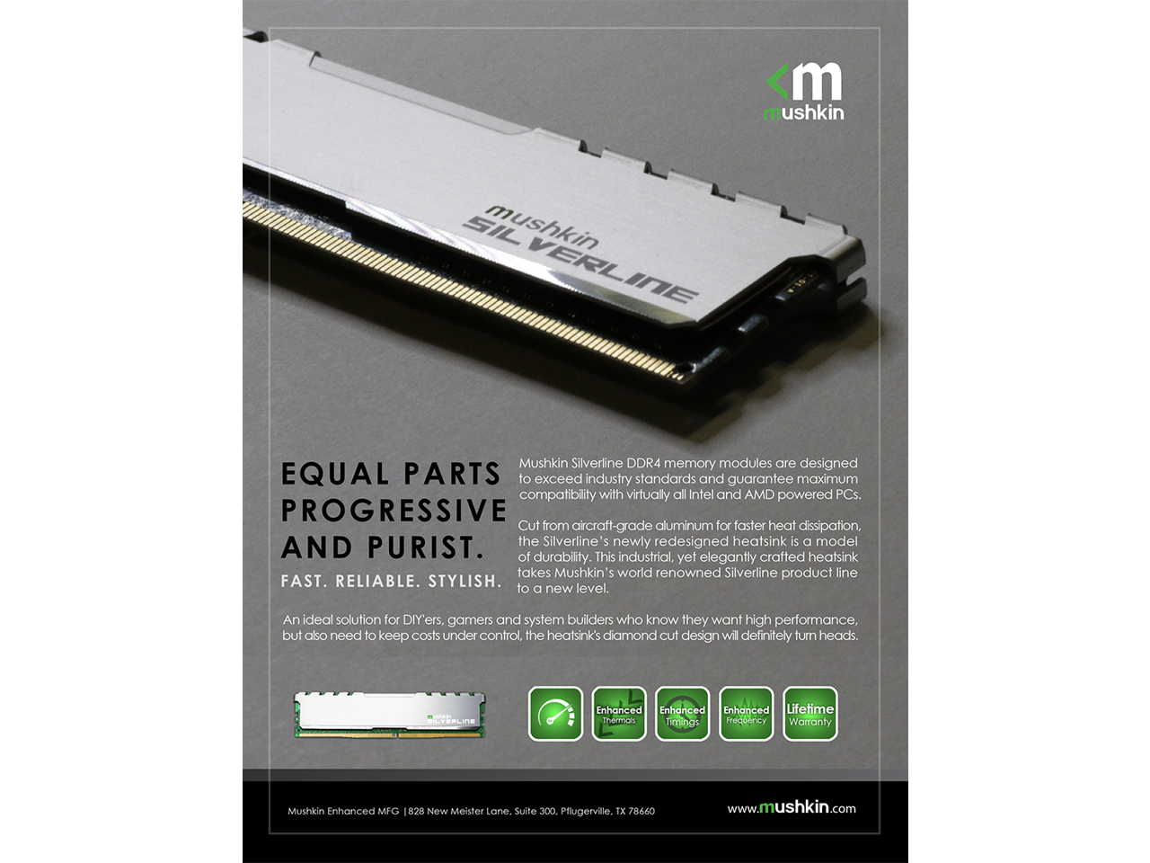Mushkin Silverline 16GB ( 1x 16 GB ) DDR4 PC4-19200 2400MHz Desktop Memory Model MSL4U240HF16G