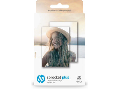 HP Sprocket Plus 2x3 White Glossy Photo Paper - 20 Sheets