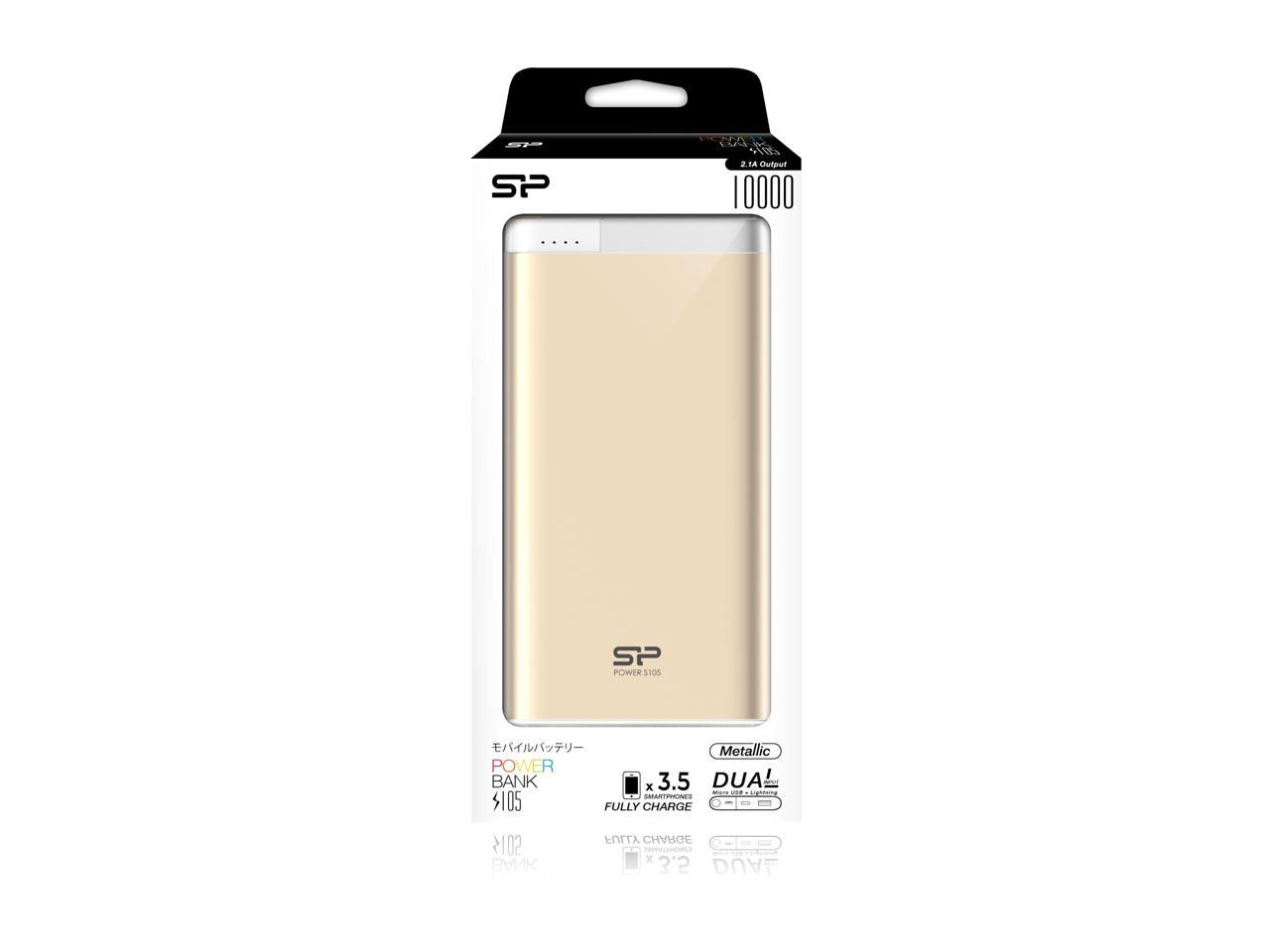 Silicon Power S105 10000mAh Portable Power Bank Champagne