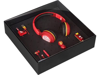 Tribe Iron Man Gift Set - Headphones, Earphones, 16GB USB Flash Drive, Cable & Car Charger
