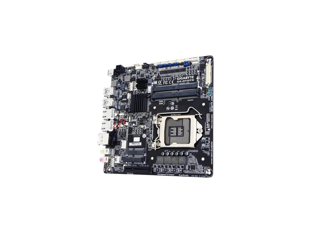 GIGABYTE GA-H110TN-GSM PLUS (rev. 1.0) LGA 1151 Intel H110 HDMI SATA 6Gb/s USB 3.0 Thin Mini-ITX Motherboards - Intel