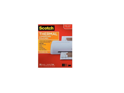 TP5854100 3M Letter Size Thermal Laminating Pouches, 5 mil, 100/Pack