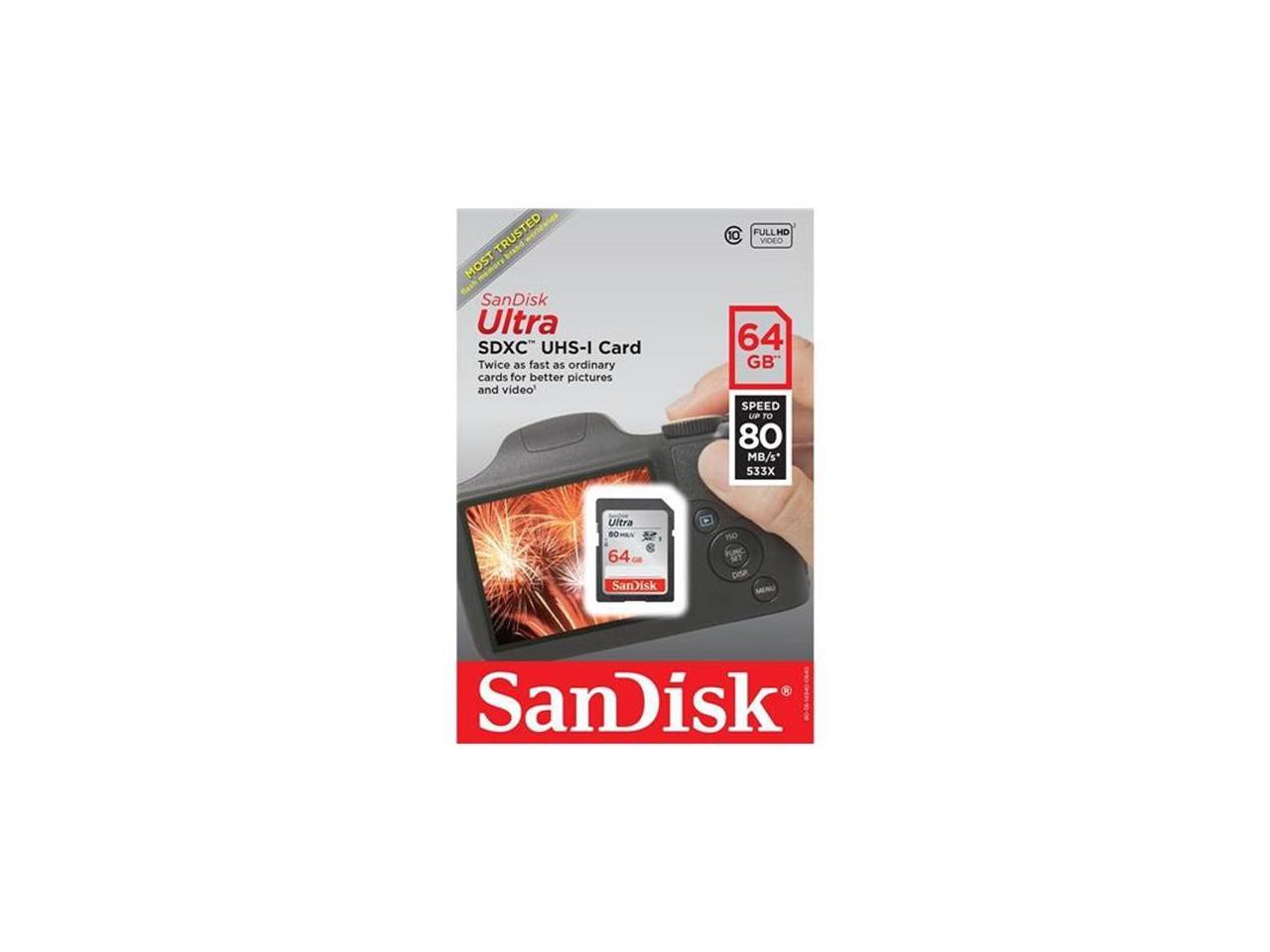 SanDisk 64GB Ultra SDXC UHS-I Memory Card SDSDUNC-064G-GN6IN