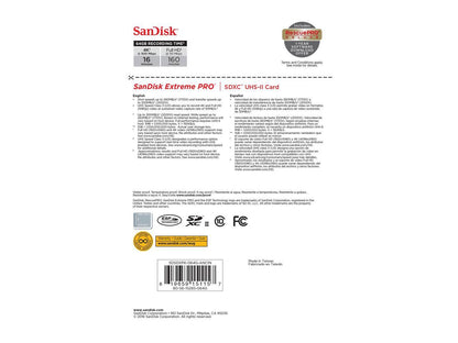 SanDisk - SDSDXPK-064G-ANCIN - SanDisk Extreme Pro 64 GB Class 10/UHS-II (U3) SDXC - 300 MB/s Read - 260 MB/s Write -