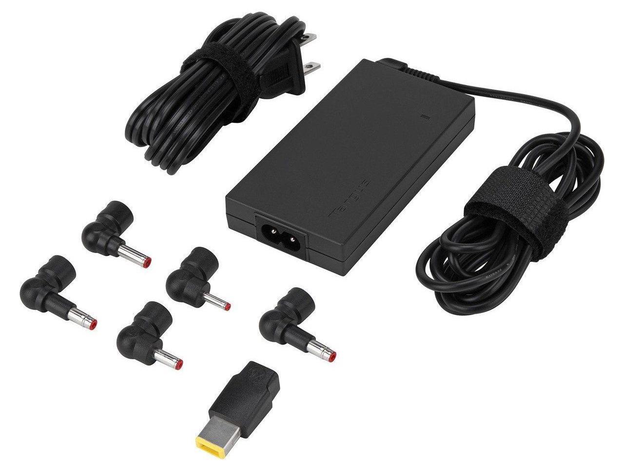 Targus APA52US 65W AC Ultra-Slim Universal Laptop Charger - 5 Tips - Black