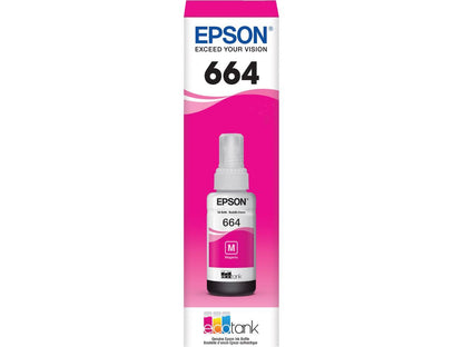 Epson T664, Magenta Ink Bottle - Inkjet - Magenta - 6500 Pages