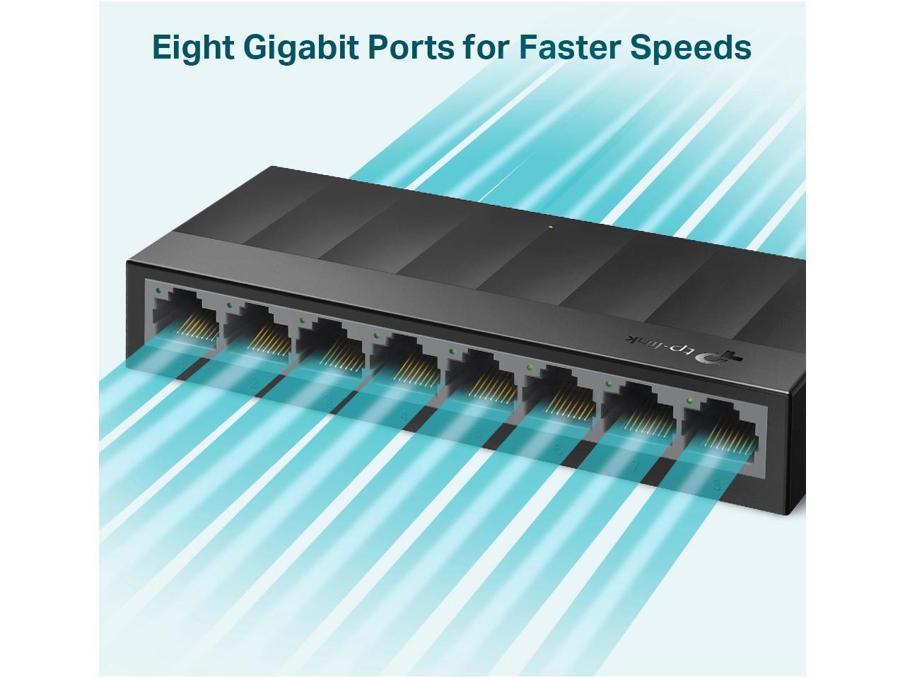 TP-Link LiteWave LS1008G - Switch - unmanaged - 8 x 10/100/1000 - desktop, wall-mountable