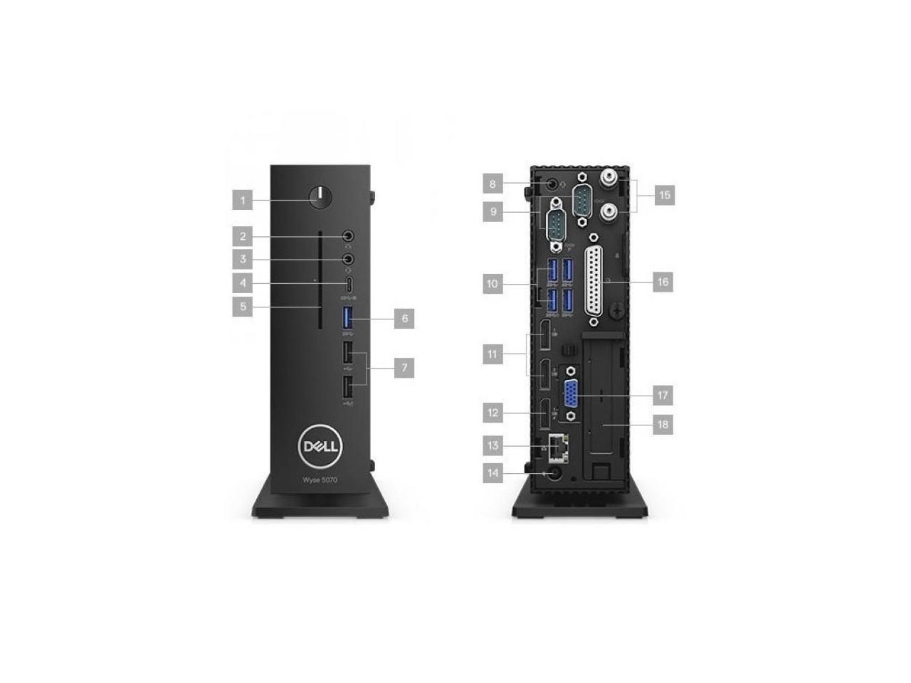 Dell Wyse 2CNG5 5070 Thin Client Desktop Computer Pentium J5005 8GB 128GB SSD