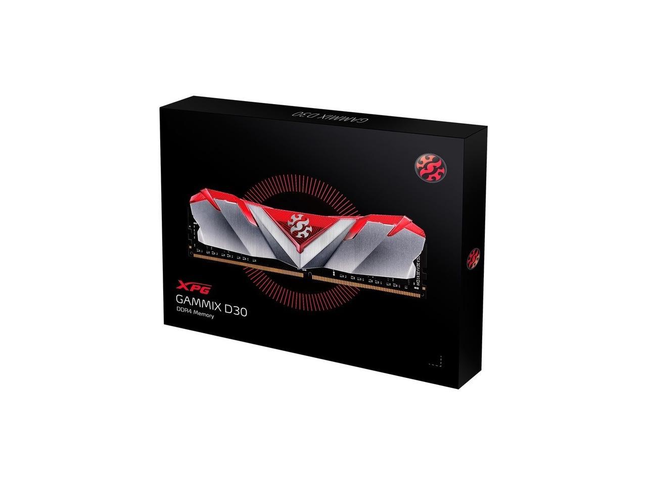 XPG GAMMIX D30 Desktop Memory: 32GB (2x16GB) DDR4 3200MHz CL16 Red