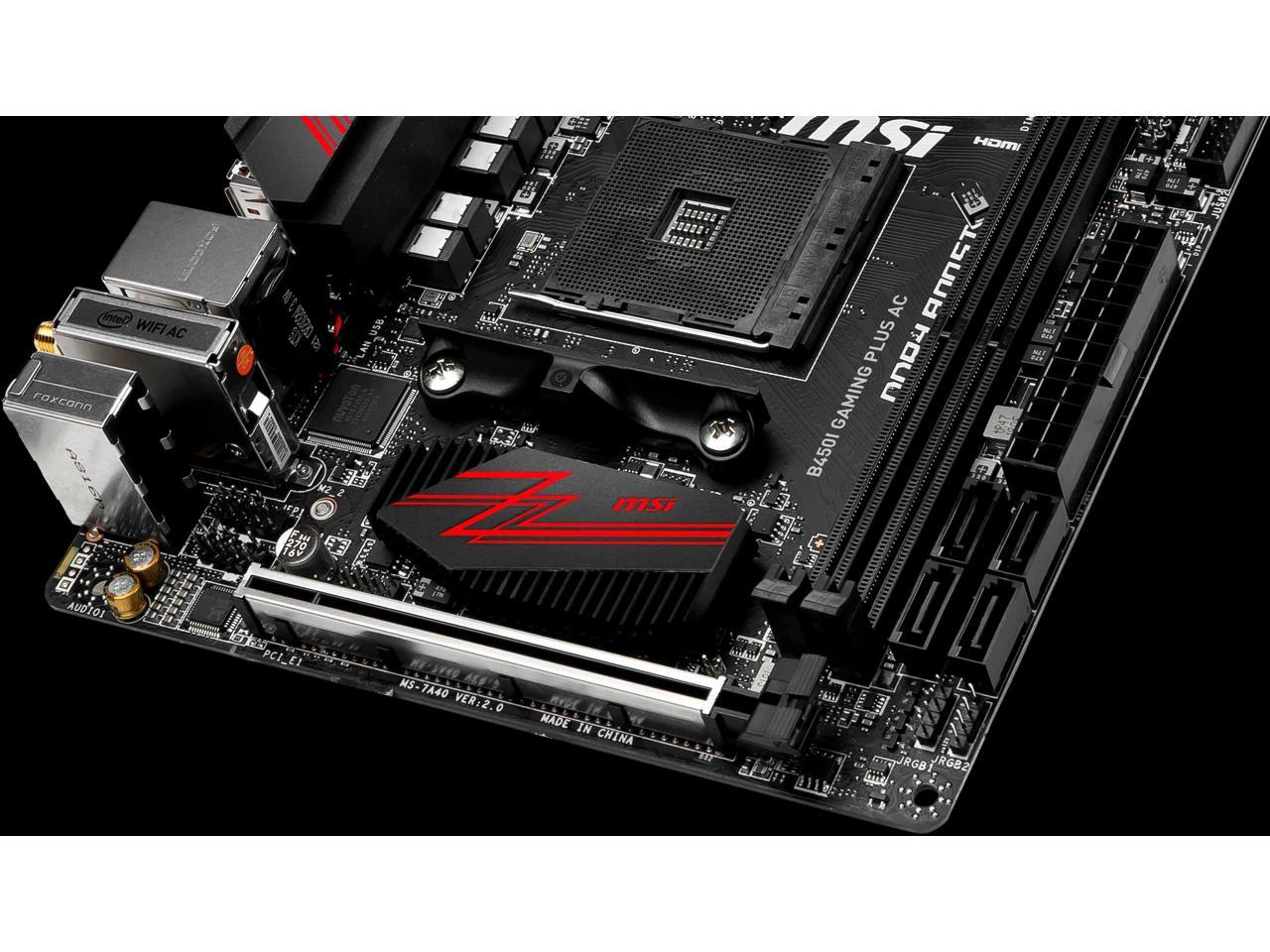 MSI B450I GAMING PLUS MAX WIFI AM4 AMD B450 SATA 6Gb/s Mini ITX AMD Motherboard