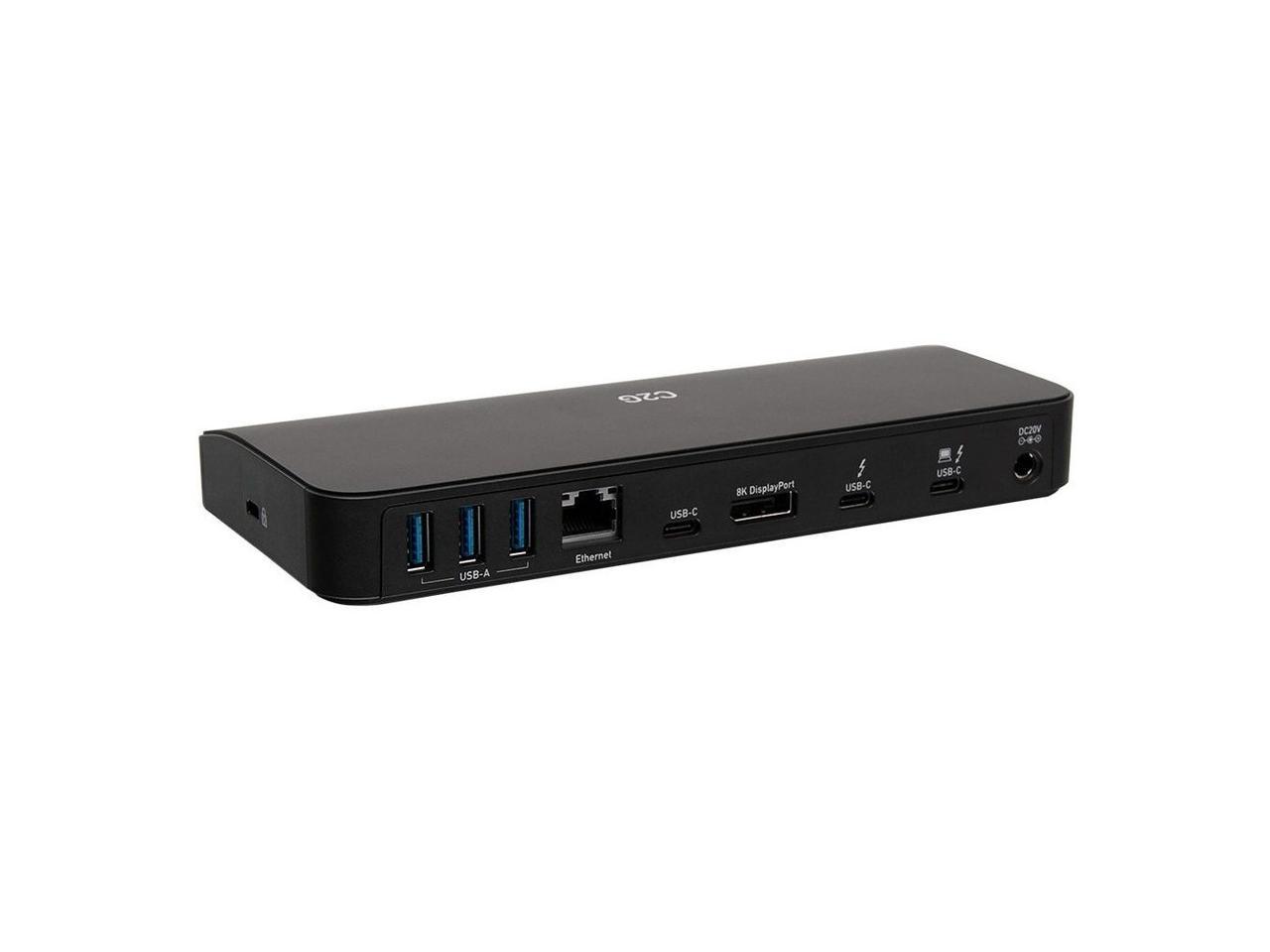 C2G Thunderbolt 3 8K Docking Station - DP, Ethernet, USB, SD, 3.5mm, Power - for Notebook - 85 W - Thunderbolt 3 - Network (RJ-45) - DisplayPort - Audio Line Out - Wired