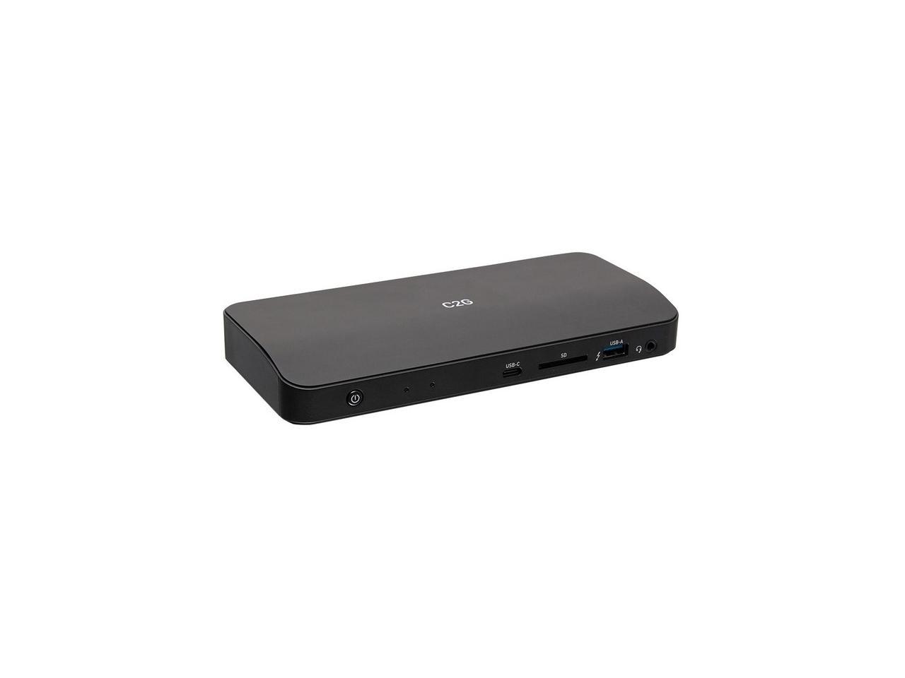 C2G Thunderbolt 3 8K Docking Station - DP, Ethernet, USB, SD, 3.5mm, Power - for Notebook - 85 W - Thunderbolt 3 - Network (RJ-45) - DisplayPort - Audio Line Out - Wired