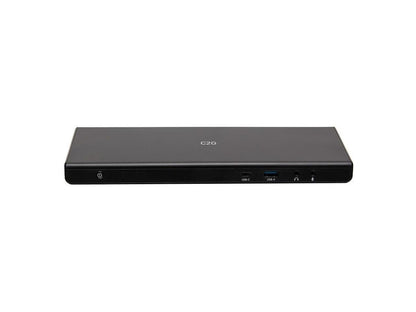 C2G Black C2G54535 USB-C 14-in-1 Triple Display Docking Station with HDMI, DisplayPort, Ethernet, USB, 3.5mm Audio and Power Delivery up to 85W - 4K 30Hz (TAA Compliant)