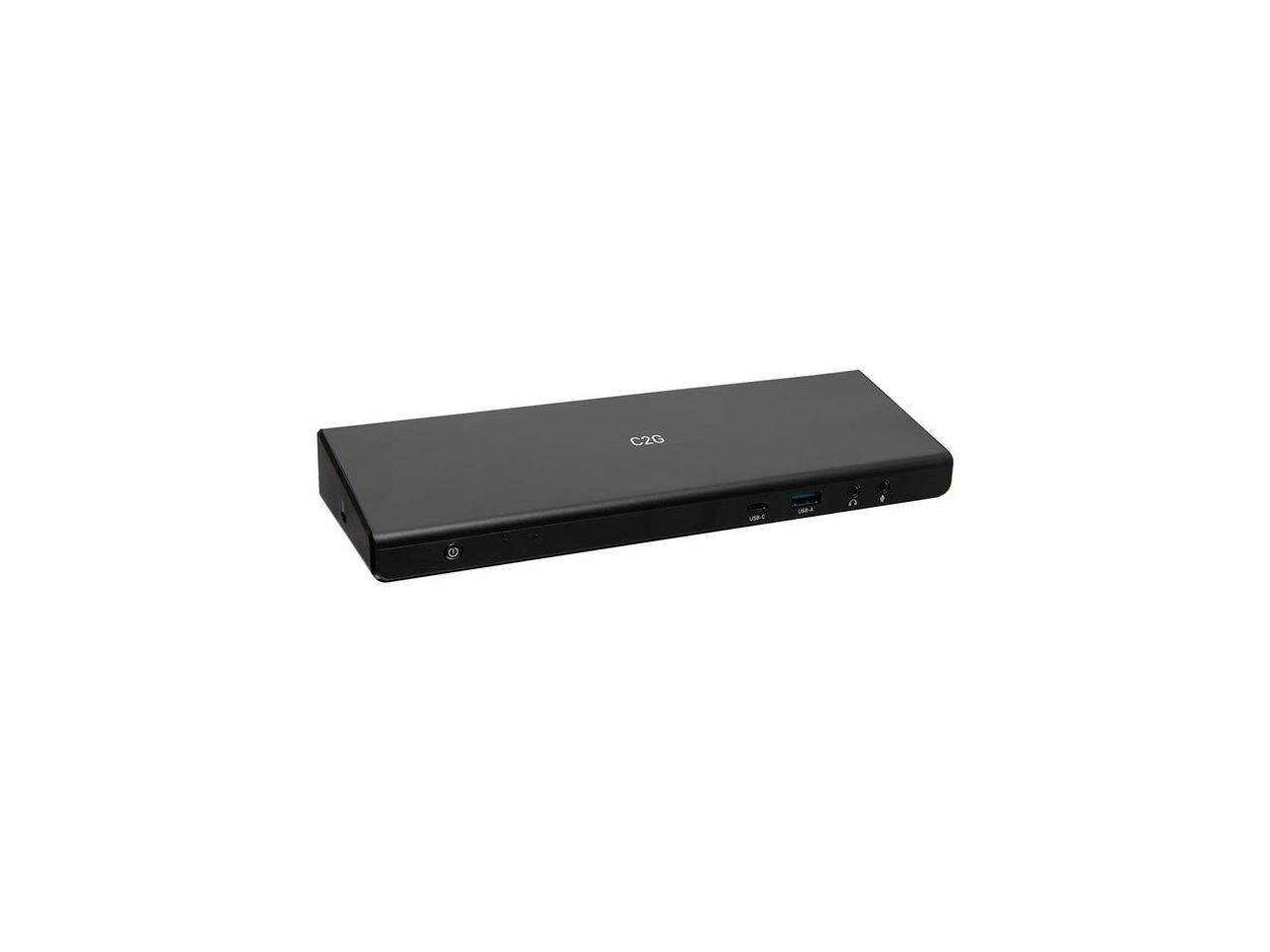 C2G Black C2G54535 USB-C 14-in-1 Triple Display Docking Station with HDMI, DisplayPort, Ethernet, USB, 3.5mm Audio and Power Delivery up to 85W - 4K 30Hz (TAA Compliant)