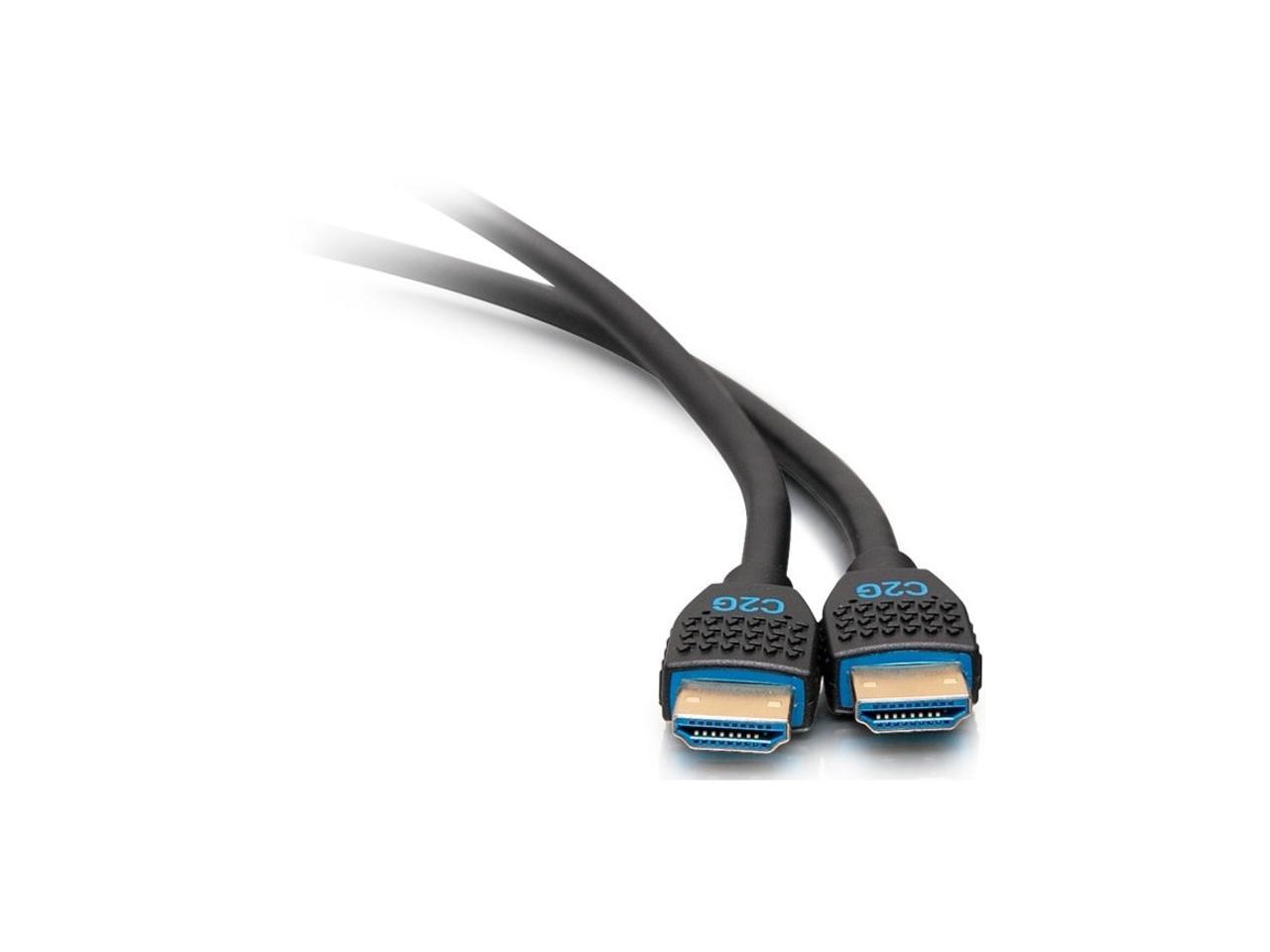 C2G C2G10377 6 ft. Black Performance Series Ultra Flexible High Speed HDMI Cable - 4K 60Hz In-Wall, CMG (FT4) Rated Male to Male