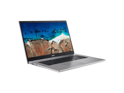 Acer Chromebook 317 CB317-1H CB317-1H-C41X 17.3" Chromebook - Full HD - 1920 x 1080 - Intel Celeron N5100 Quad-core (4 Core) 1.10 GHz - 4 GB RAM - 32 GB Flash Memory - Sparkly Silver - Chrome OS