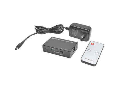 Tripp Lite 2-Port HDMI Switch for Video and Audio, 4K x 2K UHD @ 60 Hz (HDMI F/2xF) with Remote Control (B119-002-UHD)