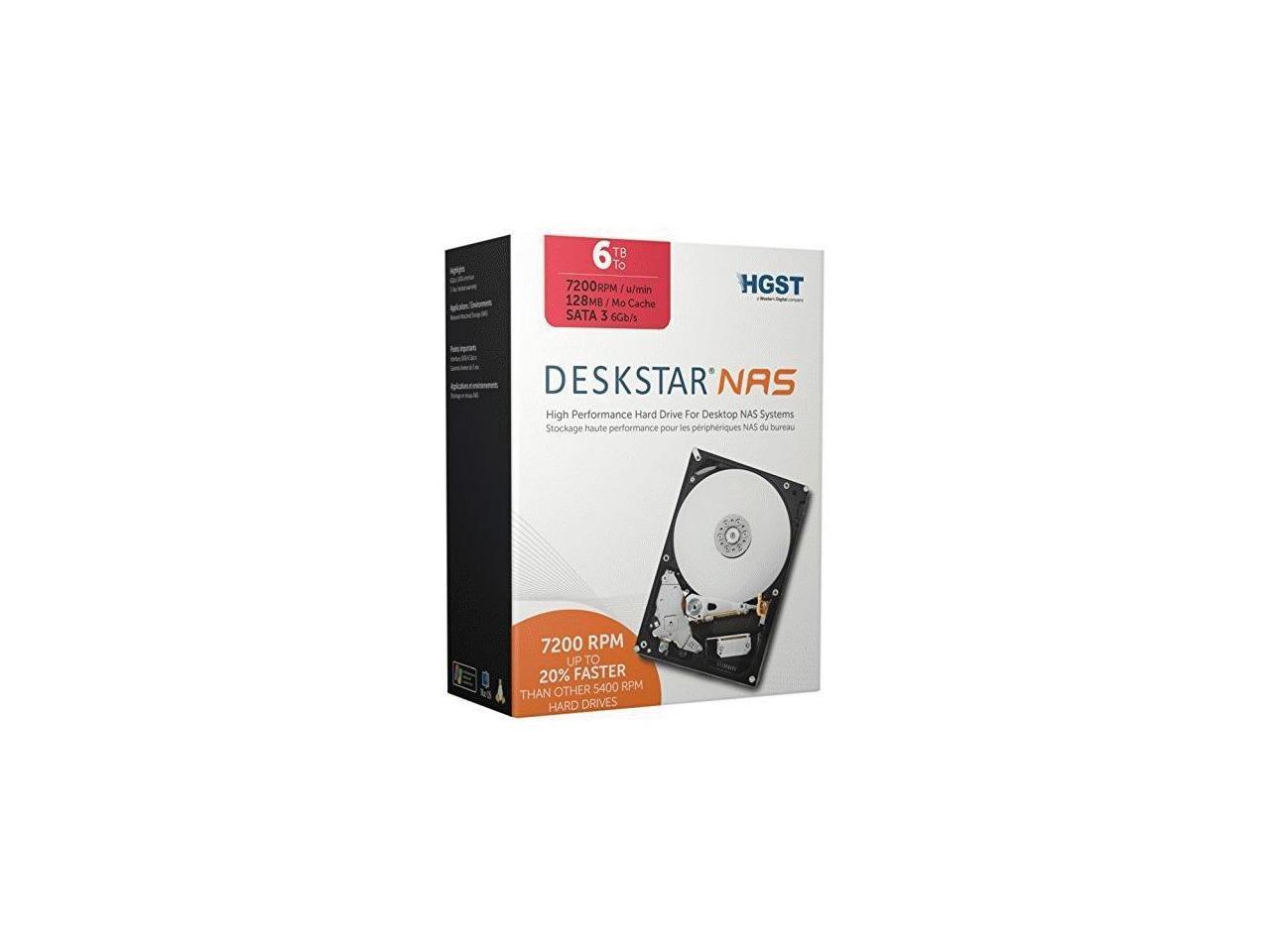 HGST 6TB Deskstar 7200rpm 128MB Cache SATA III 3.5" Internal NAS Drive Kit