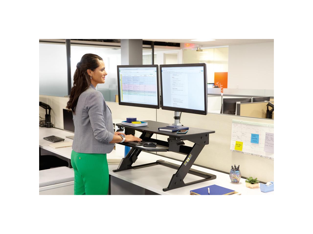 3M SD60B Standing Desk, Converts Desktop To Sit-Stand Workstation, 35.4" x 23.2" x 6.2"