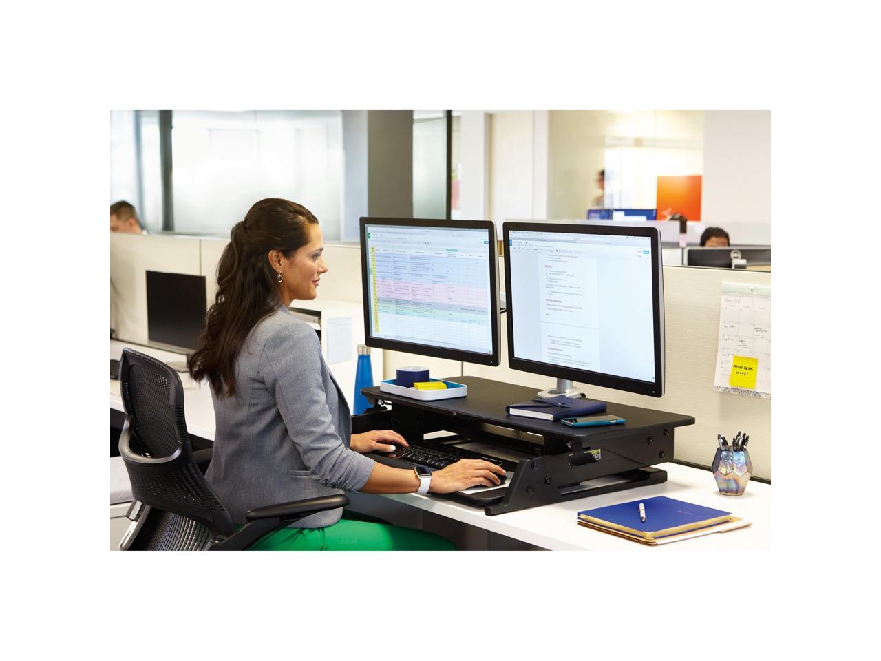 3M SD60B Standing Desk, Converts Desktop To Sit-Stand Workstation, 35.4" x 23.2" x 6.2"