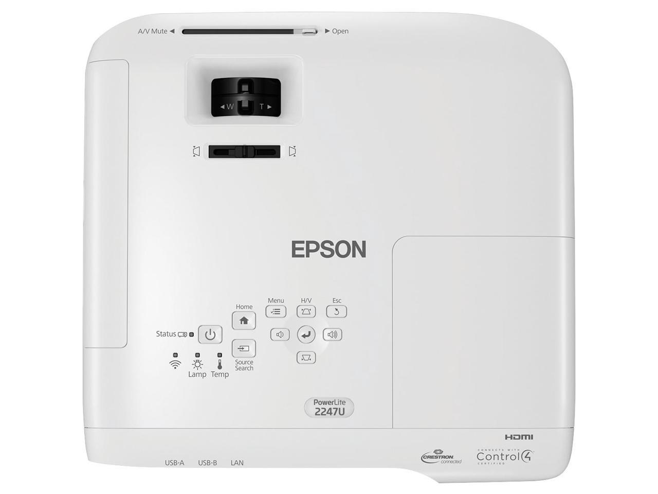 Epson PowerLite 2247U Wireless FHD WUXGA 3LCD Portable Projector 4200 lumens, V11H881020