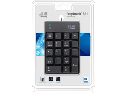 Adesso AKB-601UB - USB Spill Resistant 18-Key Numeric Keypad