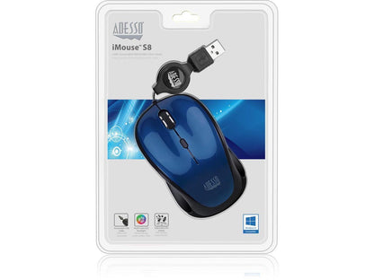 Adesso iMouse S8L - USB Illuminated Retractable Mini Mouse