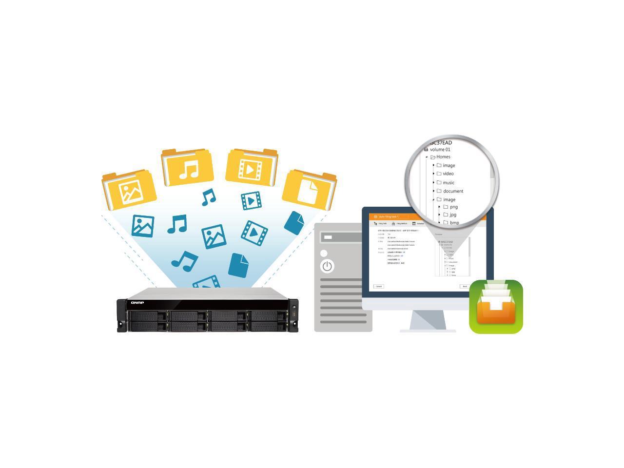 QNAP TS-853BU-RP-4G-US 2U 8-Bay NAS/iSCSI IP-SAN,10GbE-Ready, PCIe Expansion Slot, Redundant PSU