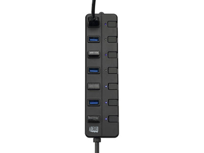 Adesso AUH-3070P 7-Port USB 3.0 Hub with Individual Power Switch & Power Adapter