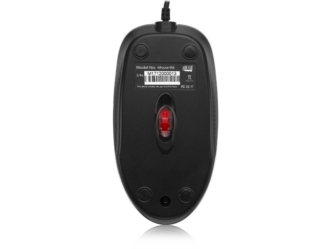 ADESSO iMouseM6 Black 3 Buttons 1 x Wheel USB Wired Optical 1000 dpi Mouse
