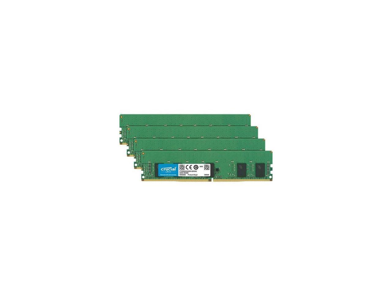 Crucial 16GB Kit (4 x 4GB) DDR4-2666 RDIMM - 16 GB (4 x 4 GB) - DDR4 SDRAM - 2666 MHz DDR4-2666/PC4-21300 - 1.20 V - ECC - Registered - 288-pin - DIMM
