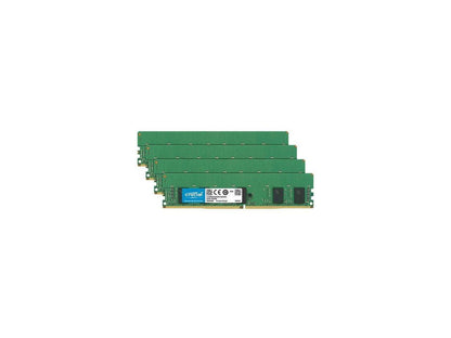 Crucial 16GB Kit (4 x 4GB) DDR4-2666 RDIMM - 16 GB (4 x 4 GB) - DDR4 SDRAM - 2666 MHz DDR4-2666/PC4-21300 - 1.20 V - ECC - Registered - 288-pin - DIMM