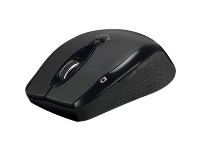 Adesso iMouse M20B - Wireless Ergonomic Optical Mouse - Optical - Wireless - Radio Frequency - Black - USB - 1600 dpi - Scroll Wheel - Right-handed Only