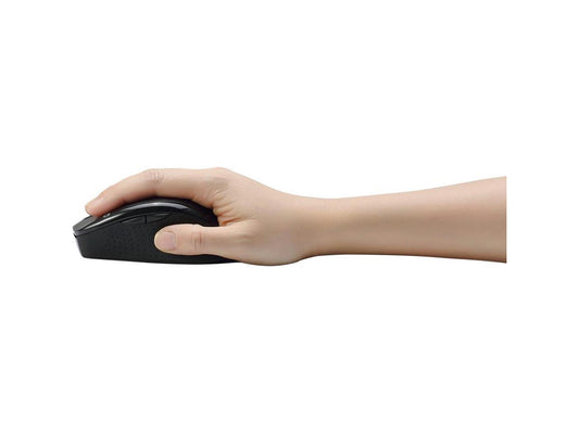 Adesso iMouse M20B - Wireless Ergonomic Optical Mouse - Optical - Wireless - Radio Frequency - Black - USB - 1600 dpi - Scroll Wheel - Right-handed Only