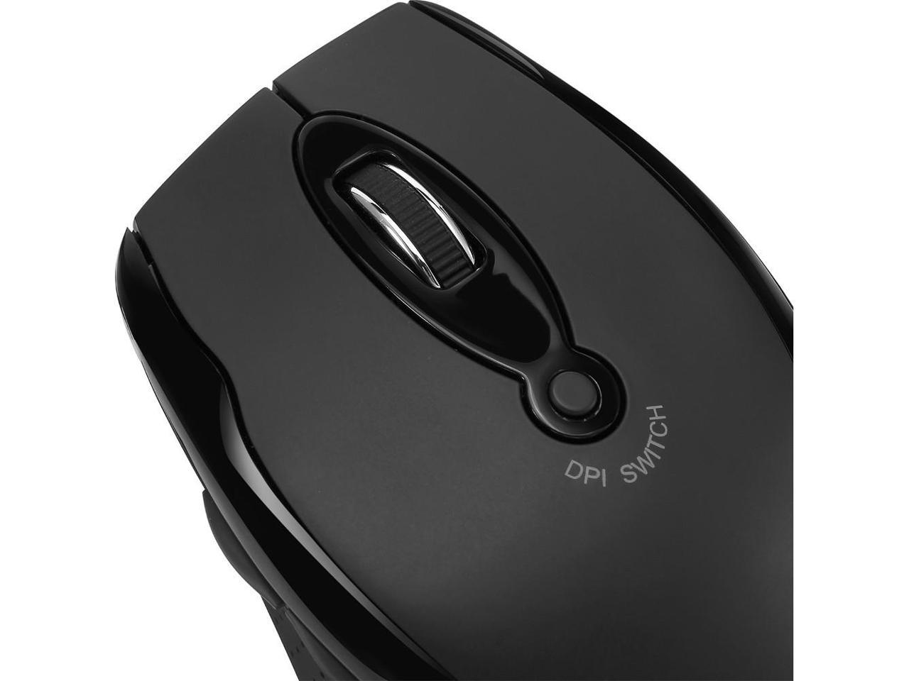 Adesso iMouse M20B - Wireless Ergonomic Optical Mouse - Optical - Wireless - Radio Frequency - Black - USB - 1600 dpi - Scroll Wheel - Right-handed Only