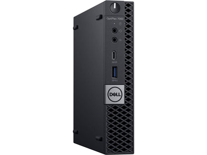Dell OptiPlex 7060 PN1RV Desktop Computer - Intel Core i7 (8th Gen) i7-8700T 2.40 GHz - 8 GB DDR4 SDRAM - 128 GB SSD - Windows 10 Pro 64-bit - Micro PC - Wireless LAN - Bluetooth