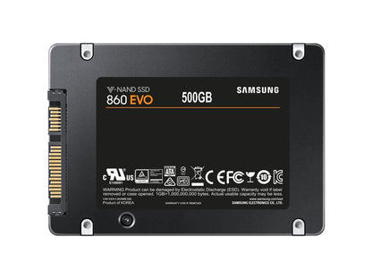 SAMSUNG 860 EVO Series 2.5" 500GB SATA III 3D NAND Internal Solid State Drive (SSD) MZ-76E500E