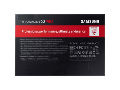Samsung - MZ-76P1T0E - Samsung TDSourcing 860 PRO MZ-76P1T0E - Solid state drive - encrypted - 1 TB - internal - 2.5 - SATA 6Gb/s - buffer: 1 GB - 256-bit AES - TCG Opal Encryption 2.0